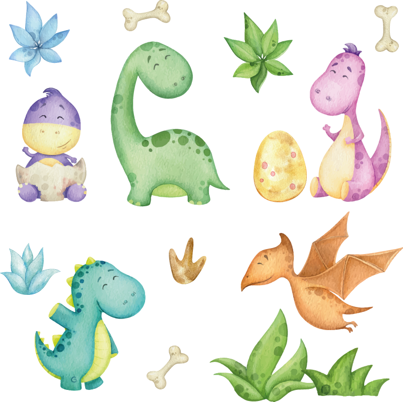 Vinyylimatto makuuhuoneeseen pohjoismaisella dinosauruksella - Tenstickers