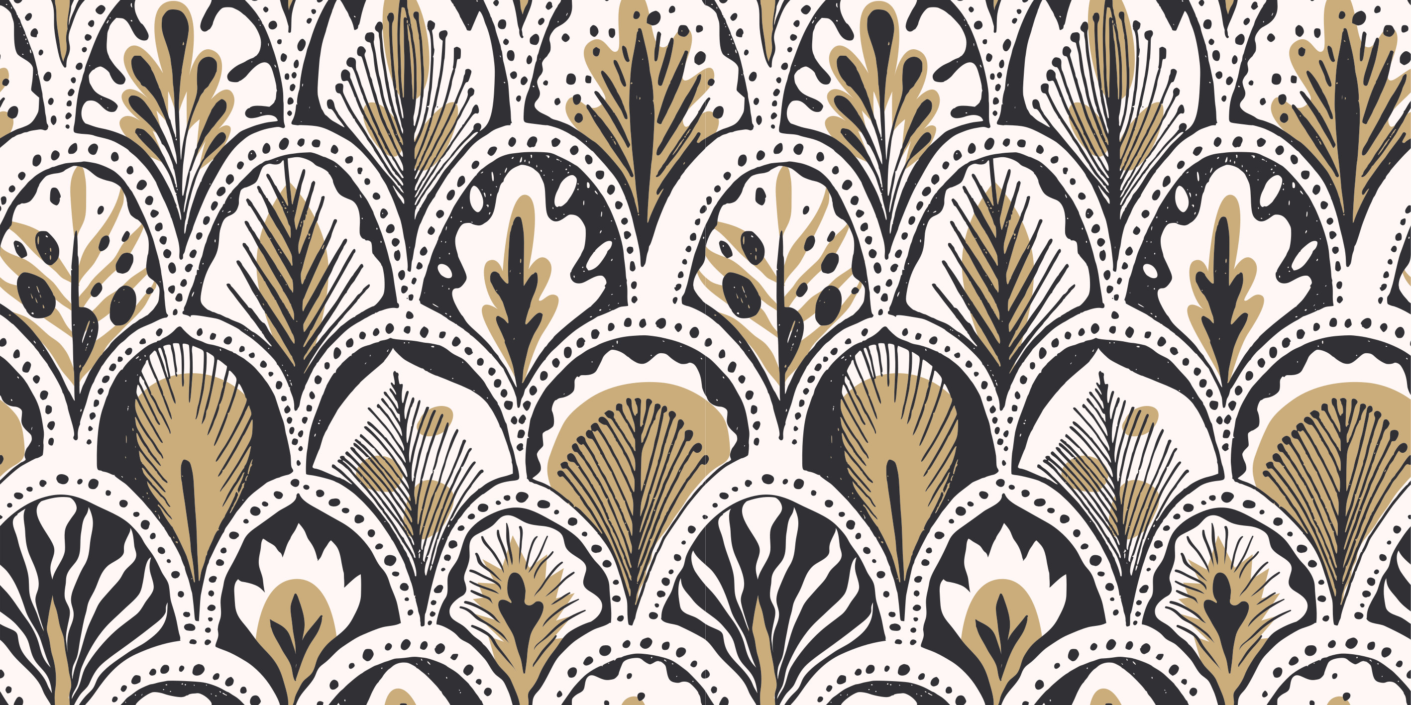 Vinyylimatto makuuhuoneeseen art deco tuuletinkuvioilla - Tenstickers