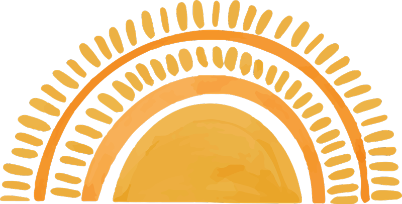 Vinyylimatto makuuhuoneeseen piirretty keltainen aurinko - Tenstickers