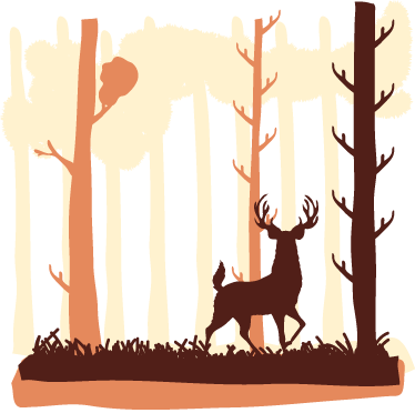 Vinyylimatto makuuhuoneeseen metsä ja hirvi - Tenstickers