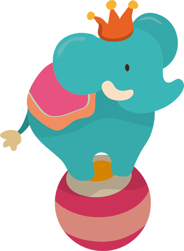 Tasapainotteleva elefantti lastenhuone vinyylimatto - Tenstickers