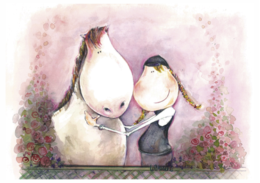 Tyttö ja hevonen lastenhuone vinyylimatto - Tenstickers