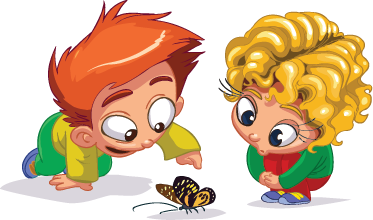 Lastenhuone vinyylimatto uteliaat lapset - Tenstickers