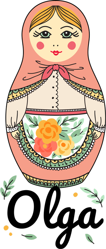 Matrioska nimellä lastenhuone vinyylimatto - Tenstickers