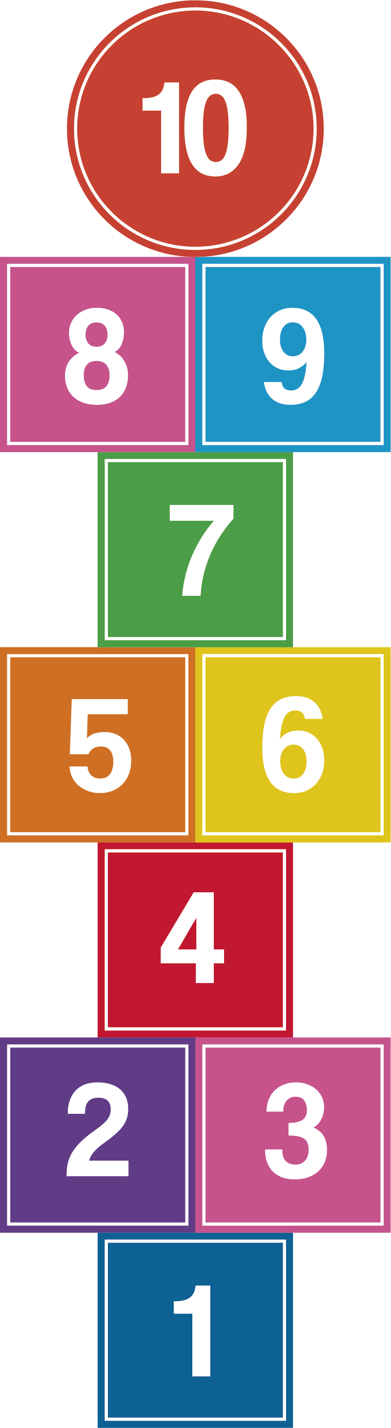 Värikäs hyppypeli vinyylimatto - Tenstickers