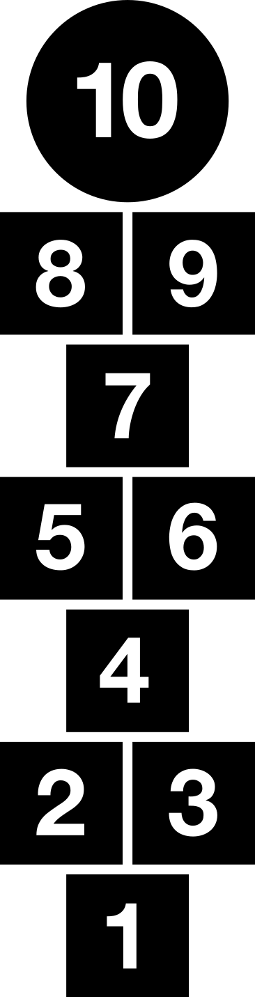 Peli vinyylimatto hyppyneliöt - Tenstickers