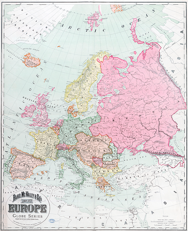 Euroopan kartta 1900 vinyylimatto - Tenstickers