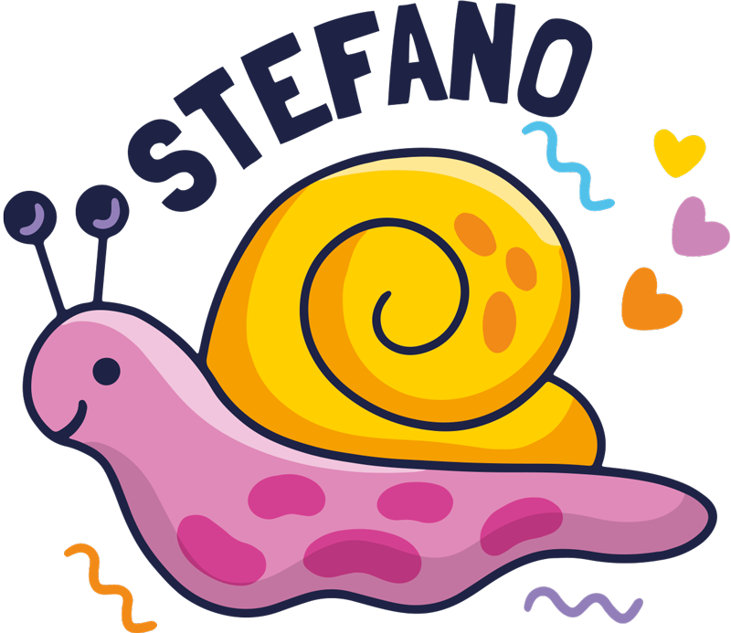 Värikäs etana nimellä lastenhuone vinyylimatto - Tenstickers