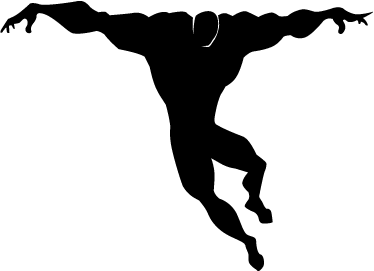 Lastenhuone vinyylimatto supersankari hyppimässä - Tenstickers