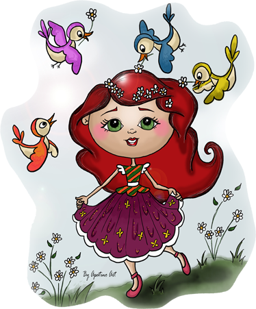 Lastenhuone vinyylimatto tyttö maaseudulla - Tenstickers