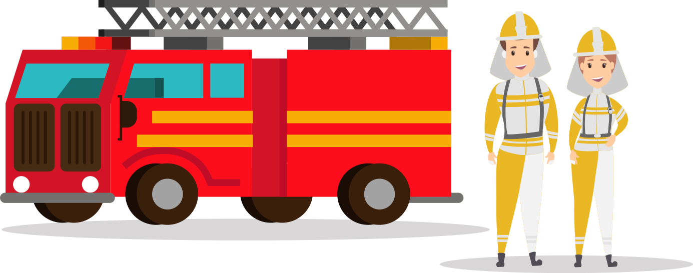 Lastenhuone vinyylimatto palomiehen autotalli - Tenstickers