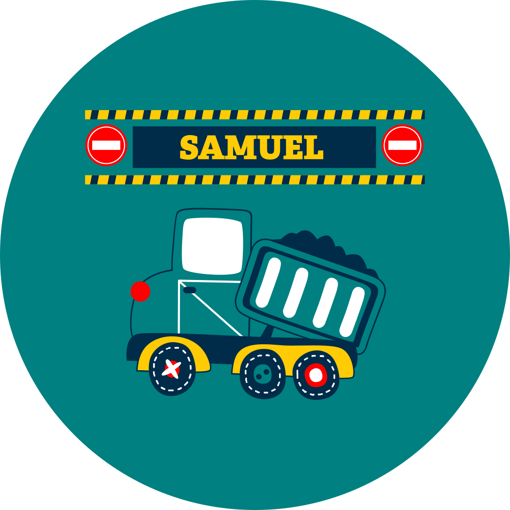 Lastenhuone vinyylimatto rakennusauto teema - Tenstickers