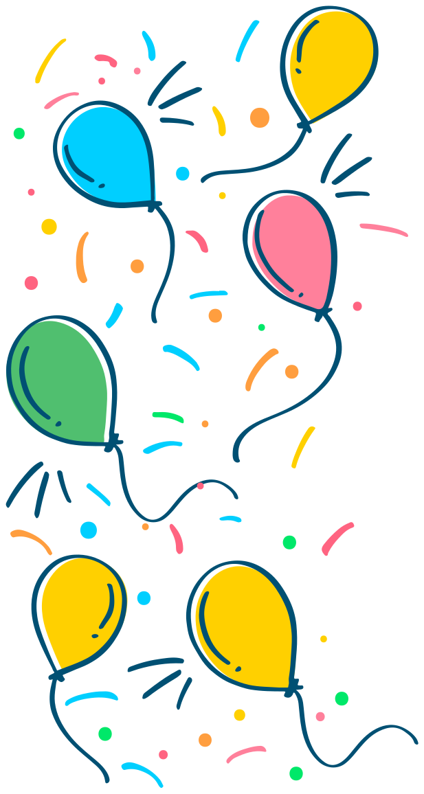 Ilmapallo konfeteilla lastenhuone vinyylimatto - Tenstickers