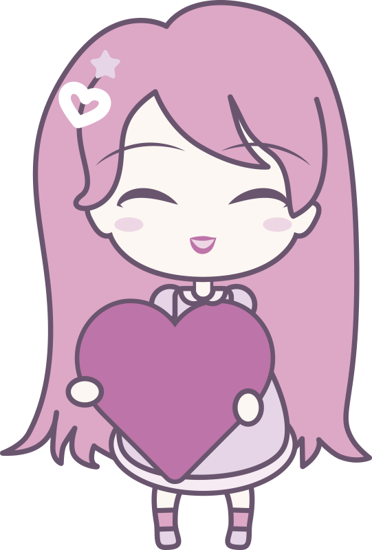 Anime tyttö tuomassa rakkautta lastenhuone vinyylimatto - Tenstickers