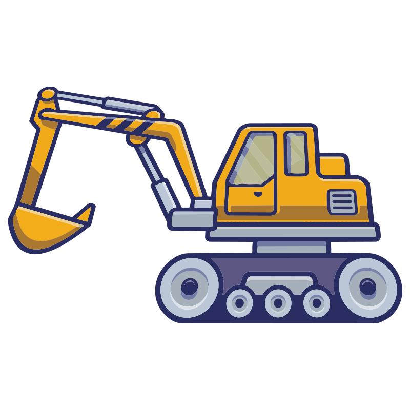 Lastenhuone vinyylimatto kaivinkone keltainen - Tenstickers