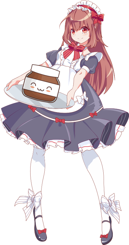 Anime tyttö nutellan kanssa lastenhuone vinyylimatto - Tenstickers