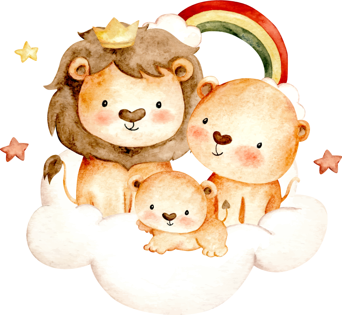 Lastenhuone vinyylimatto eläimet tähtien ja pilvien kanssa - Tenstickers