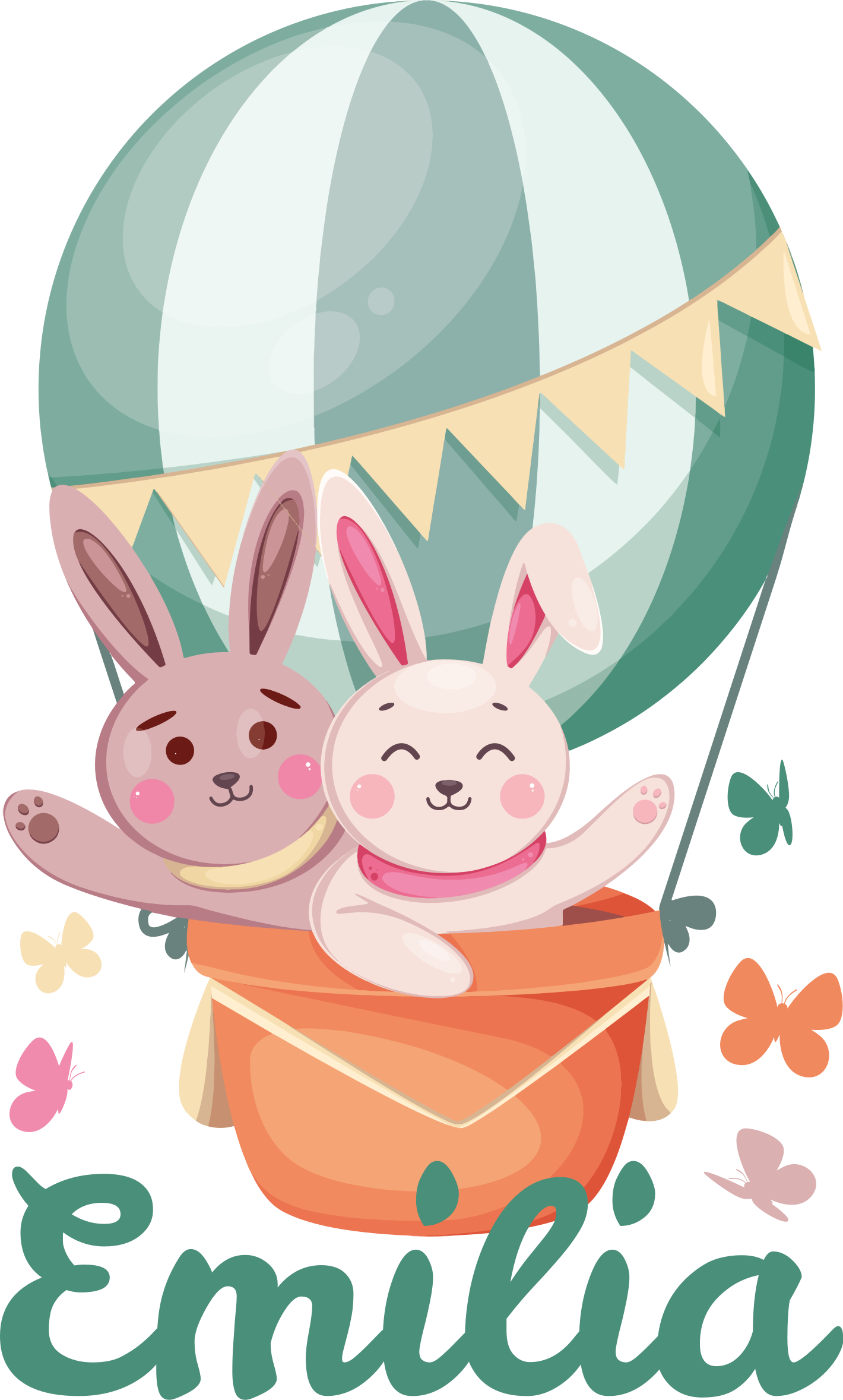 Lastenhuone vinyylimatto mukautetut puput ilmapalloissa - Tenstickers