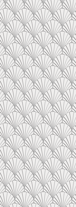 Kylpyhuoneen vinyylimatto valkoiset simpukkakuviot - Tenstickers