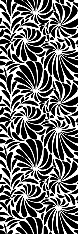 Hojas blancas kylpyhuoneen vinyylimatto - Tenstickers