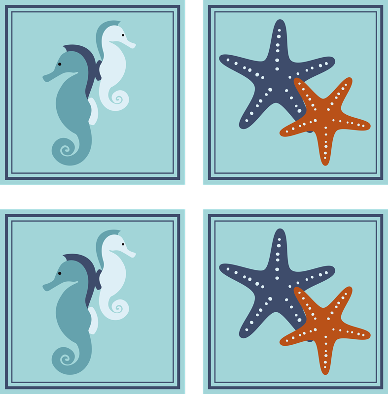 Merenneitoaiheinen kylpyhuoneen vinyylimatto - Tenstickers