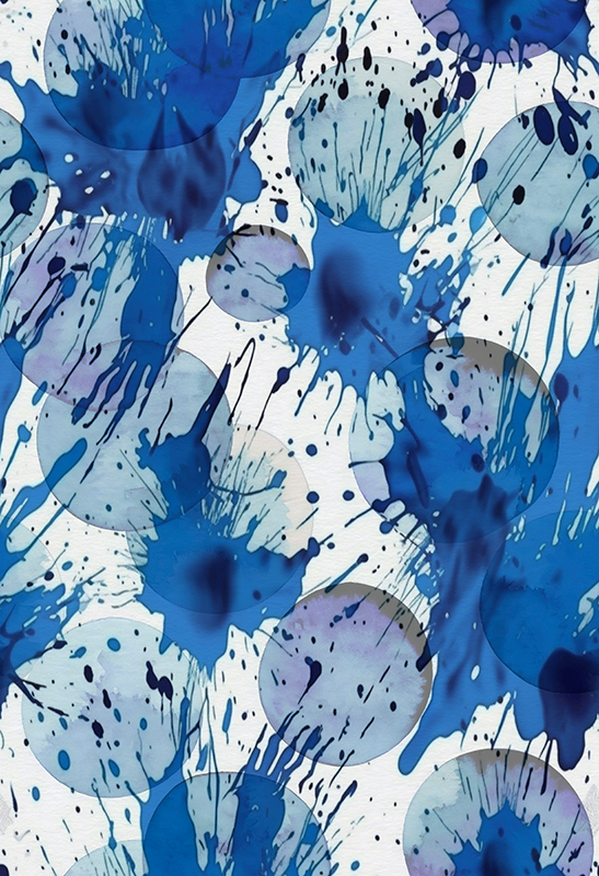 Sinivalkoiset mustekiertoilmatto kylpyhuoneeseen - Tenstickers