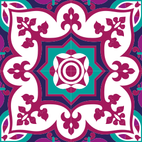 Vaaleanpunainen marokkolaiskuvio kylpyhuoneen vinyylimatto - Tenstickers