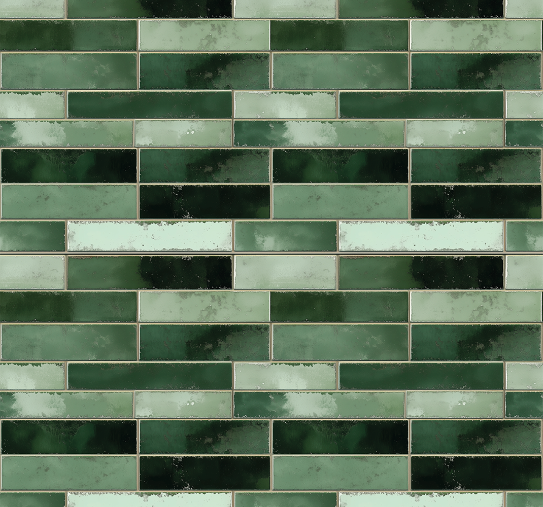 Pitkä vihreä kylpyhuoneen vinyylimatto - Tenstickers