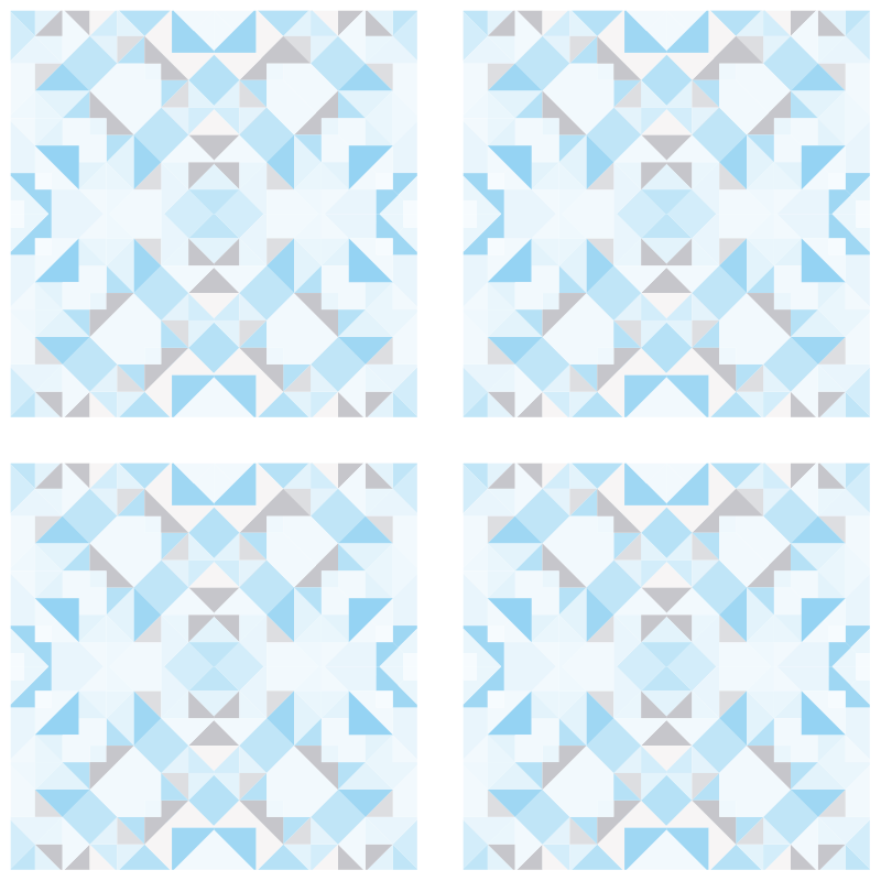 Vintage siniharmaat laatta-tarrat kylpyhuoneen vinyylimatto - Tenstickers