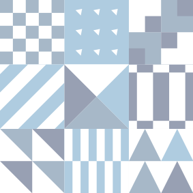 Kylpyhuoneen vinyylimatto geometrisella sinisellä kuviolla - Tenstickers