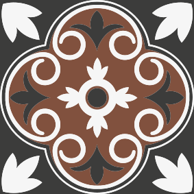 Harmaa ja ruskea vintagekuvio kylpyhuoneen vinyylimatto - Tenstickers