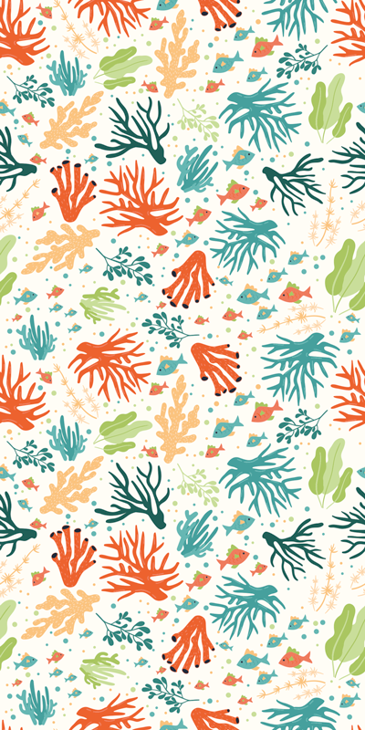 Värikäs koralliovi kylpyhuoneen vinyylimatto - Tenstickers