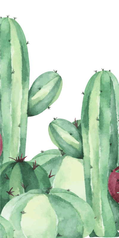 Kaktuskasvit kylpyhuoneen vinyylimatto - Tenstickers