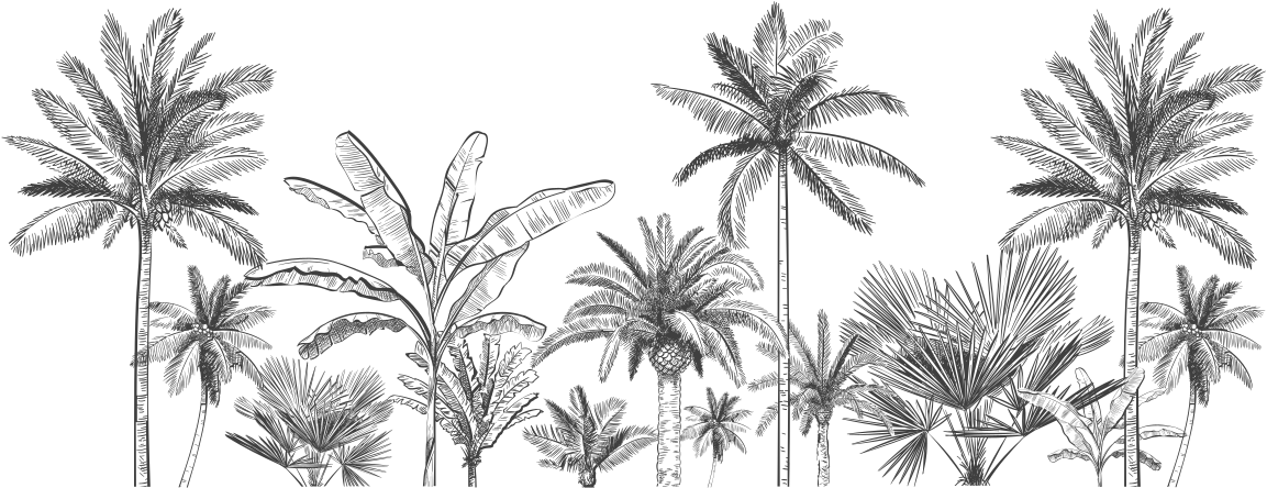 Tropiikin puutkuvio kylpyhuoneen vinyylimatto - Tenstickers