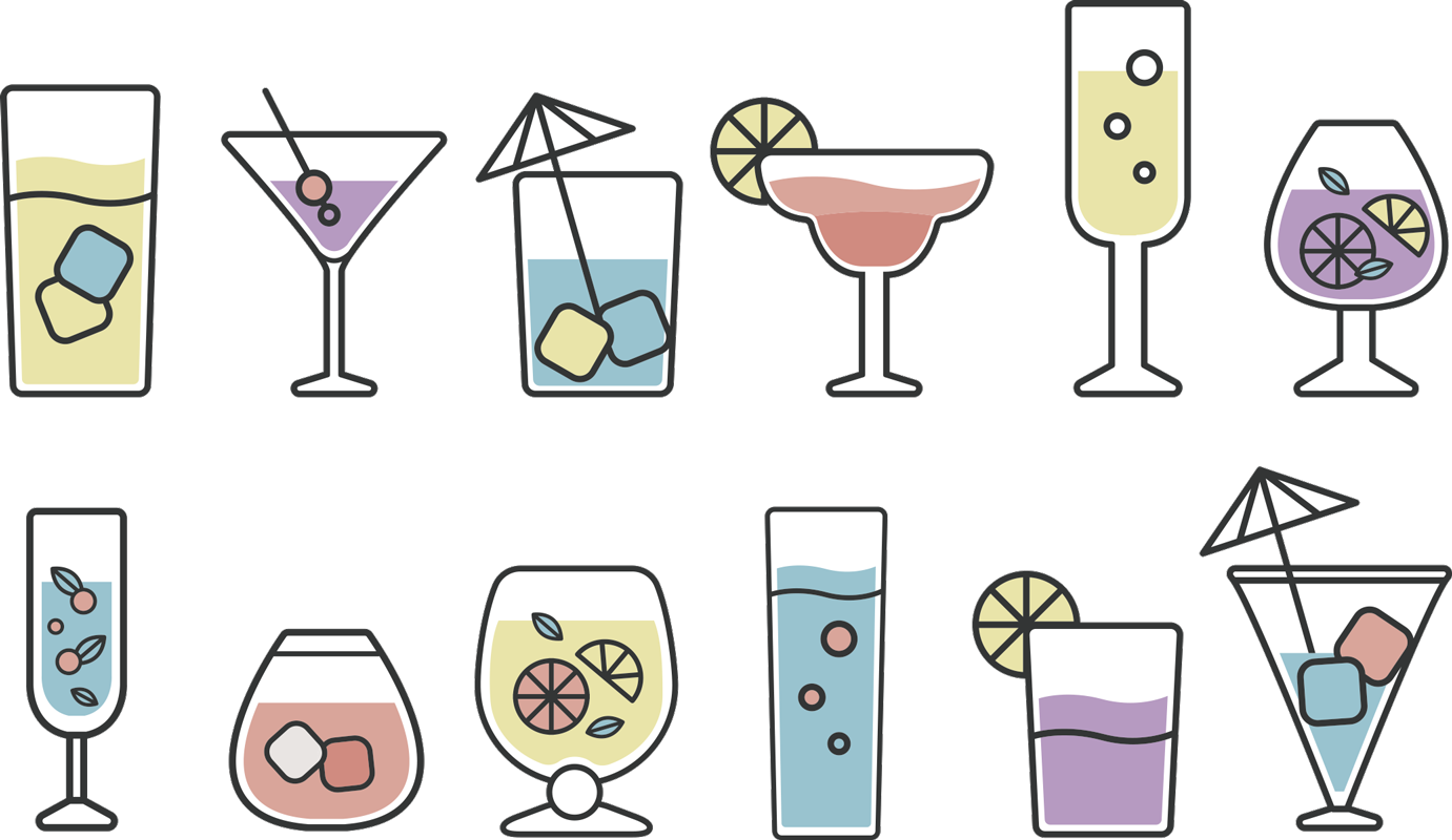 Cocktailitarra keittiön vinyylimatto - Tenstickers