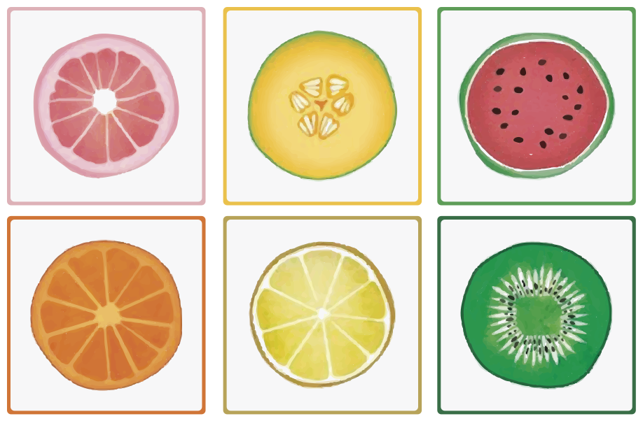 Viipaloitu hedelmäkeittiön vinyylimatto - Tenstickers