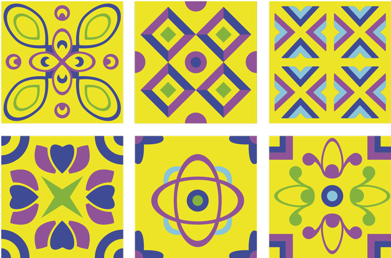 Keittiön vinyylimatto psykedeeliset symmetriat - Tenstickers