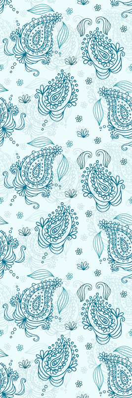 Kukkakuviollinen paisleykeittiönvinyylimatto - Tenstickers