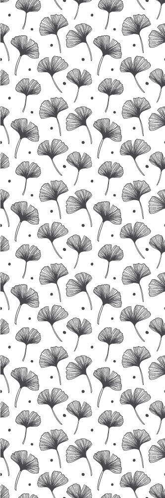 Gingko-lehtikuosi valkoisella keittiön vinyylimatto - Tenstickers