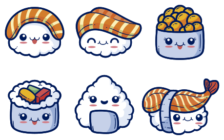 Söpö sushikeittiön vinyylimatto - Tenstickers