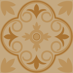 Beige vintage kukkakuosi keittiön vinyylimatto - Tenstickers