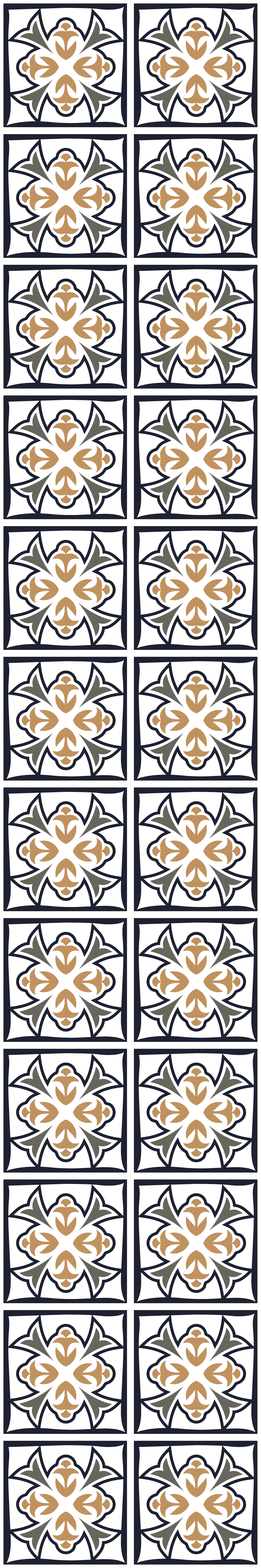 Keittiön vinyylimatto beige ja musta portugalilainen laatta - Tenstickers