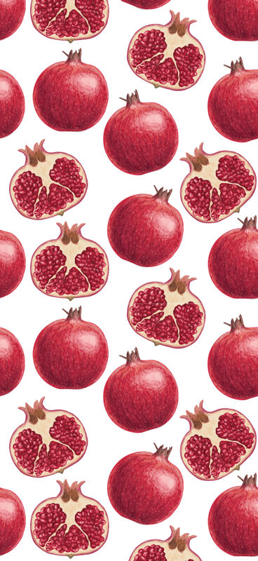 Värikkäät granaattiomenatkuvio keittiön vinyylimatto - Tenstickers