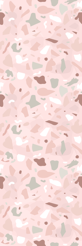 Vaaleanpunaiset terrazzo-kuvioiset keittiön vinyylimatto - Tenstickers