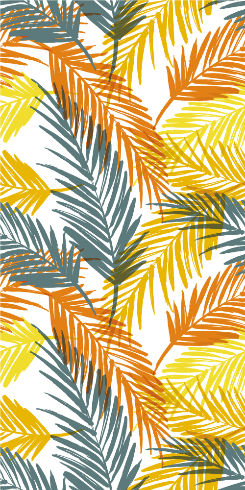 Käsinpiirretty palmunlehtikuvio tropical matto - Tenstickers