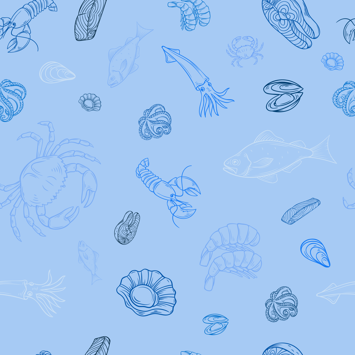 Meriruokakuosiset keittiön vinyylimatto - Tenstickers