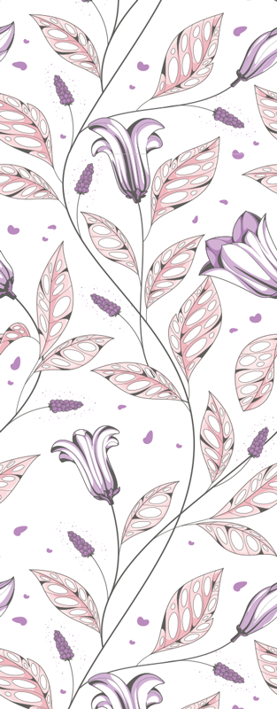 Vinyylimatto makuuhuoneeseen purppura elegantit tulppaanit - Tenstickers