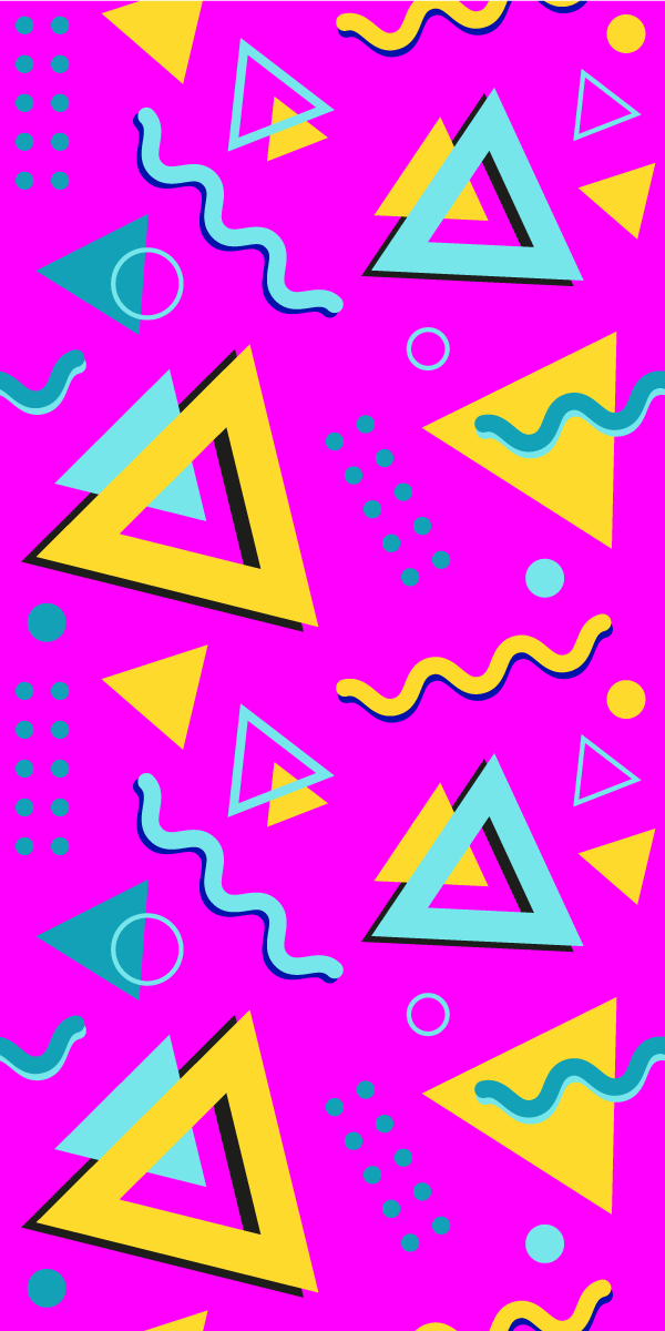 Vinyylimatto makuuhuoneeseen memphis-retro 80 geometria - Tenstickers