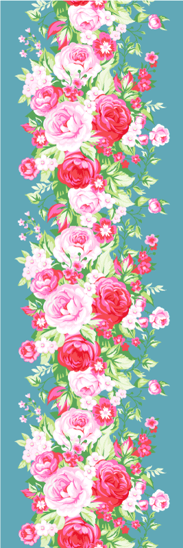 Vinyylimatto makuuhuoneeseen turkoosi shabby chic -kuvio - Tenstickers