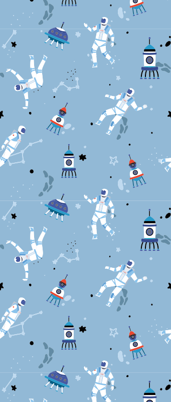 Vinyylimatto makuuhuoneeseen avaruusaiheisilla kuvilla - Tenstickers